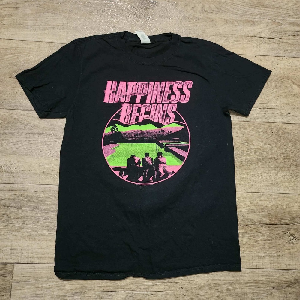 Jonas Brothers Happiness Begins Tour 2019 T-Shirt Mens Medium Black Neon Graphic